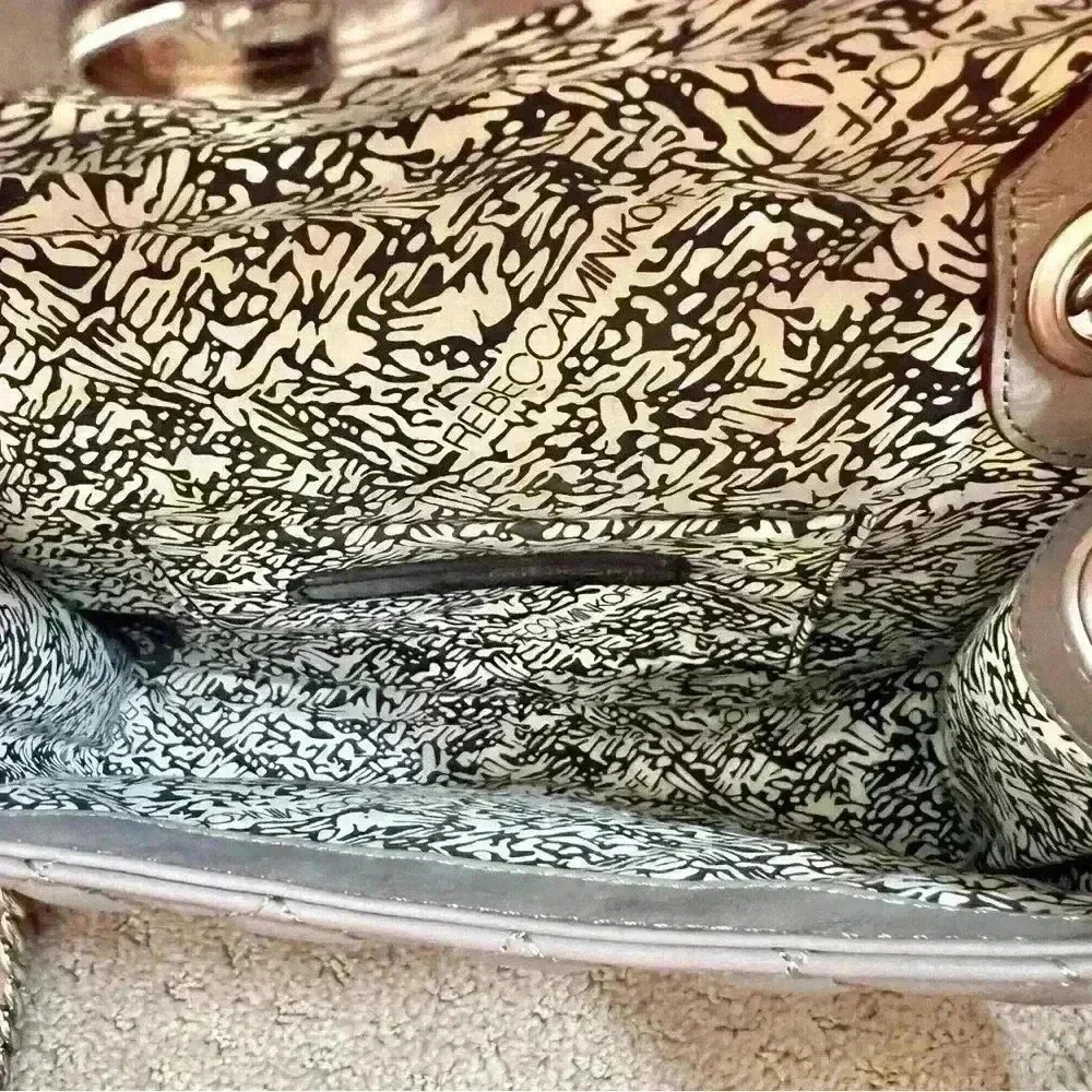 Rebecca Minkoff Shoulder Bag Quilted Mini Affair Light Gray Color - Picture 16 of 16